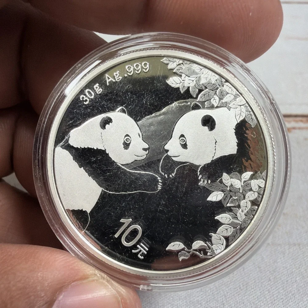 2023 China 30 Gram 10 Yuan Silver Panda Coin .999 Fine Bullion BU Direct Fit Cap